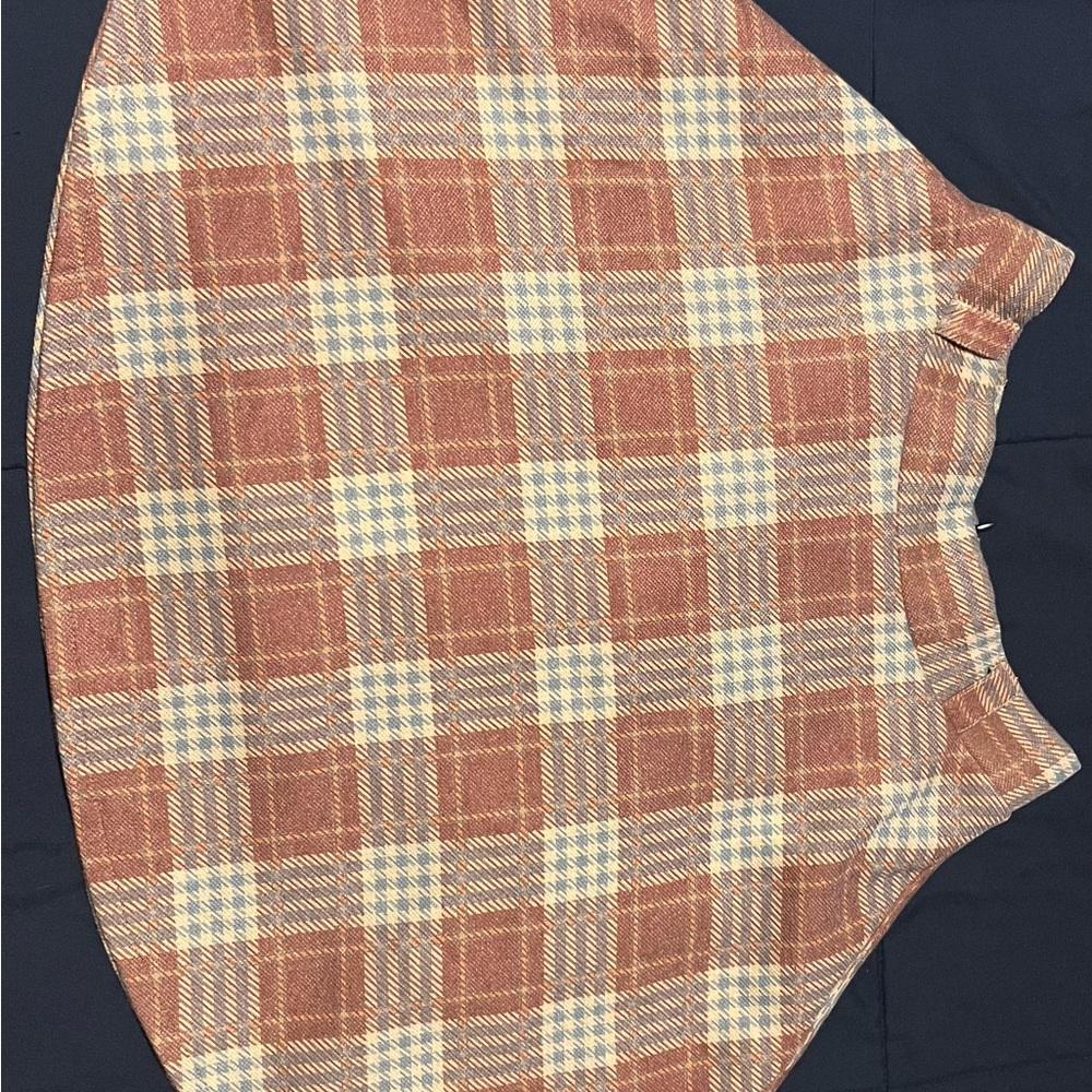Plaid Skirt in Burnt orange and Cream